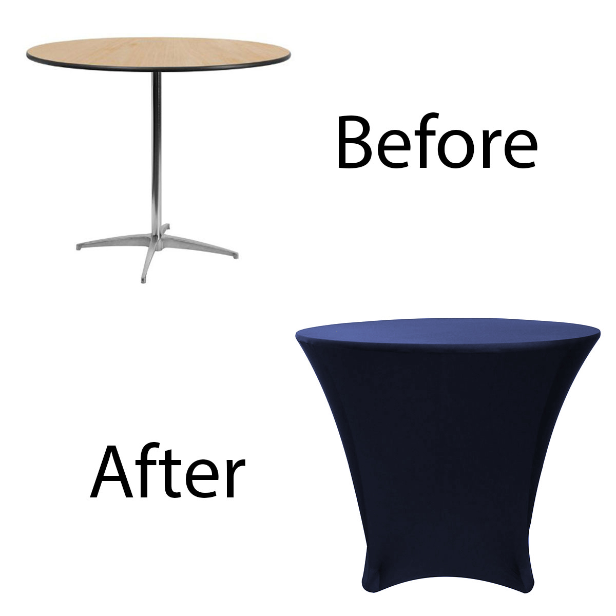 36 X 30 Inch Lowboy Cocktail Round Stretch Spandex Table Cover Navy 36 30 Inch Lowboy Cocktail Spandex Table Covers