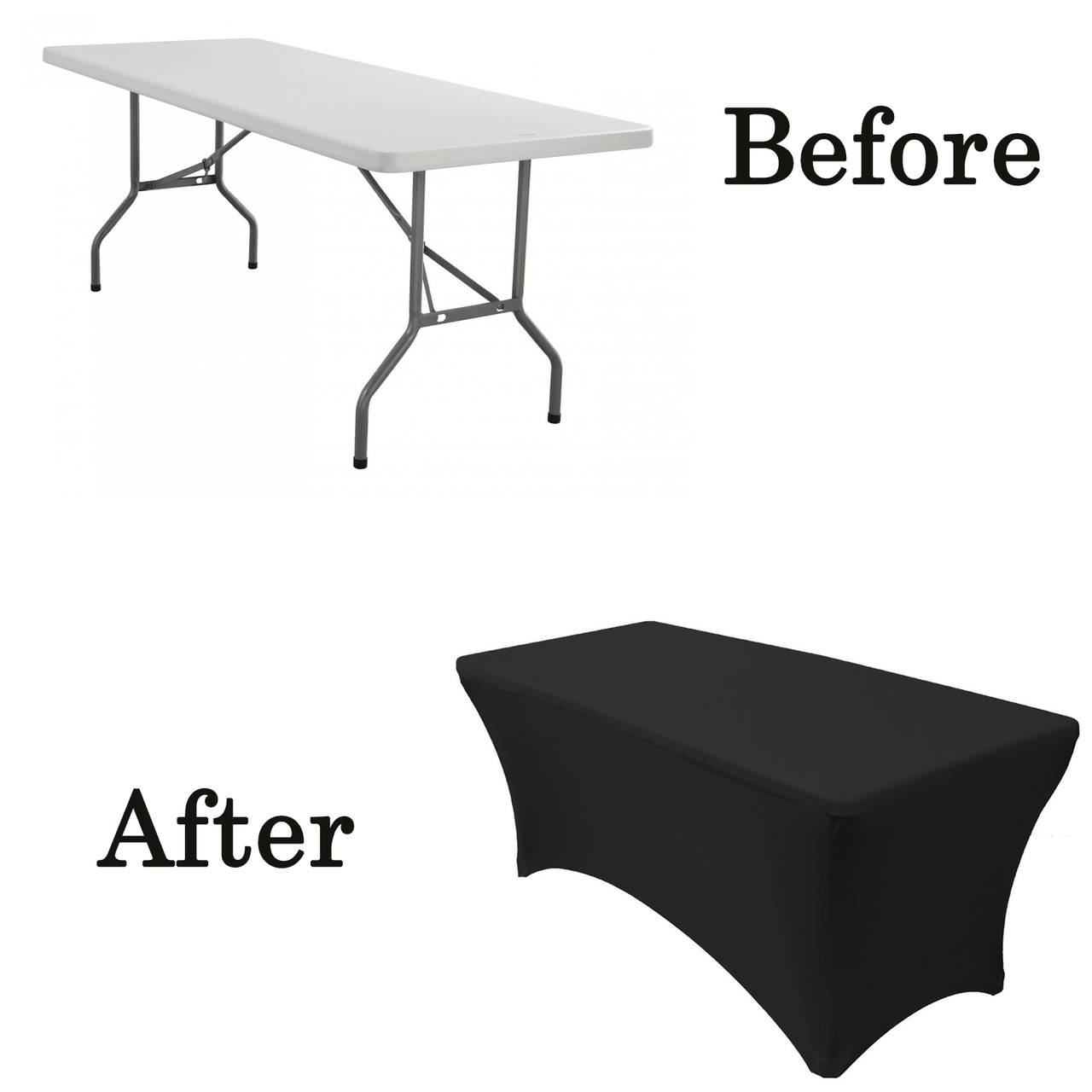 Stretch Spandex 6 Ft Rectangular Table Cover Black Your Chair 6ft Rectangular Spandex Tablecloth Black Lifetime Folding Table Covers