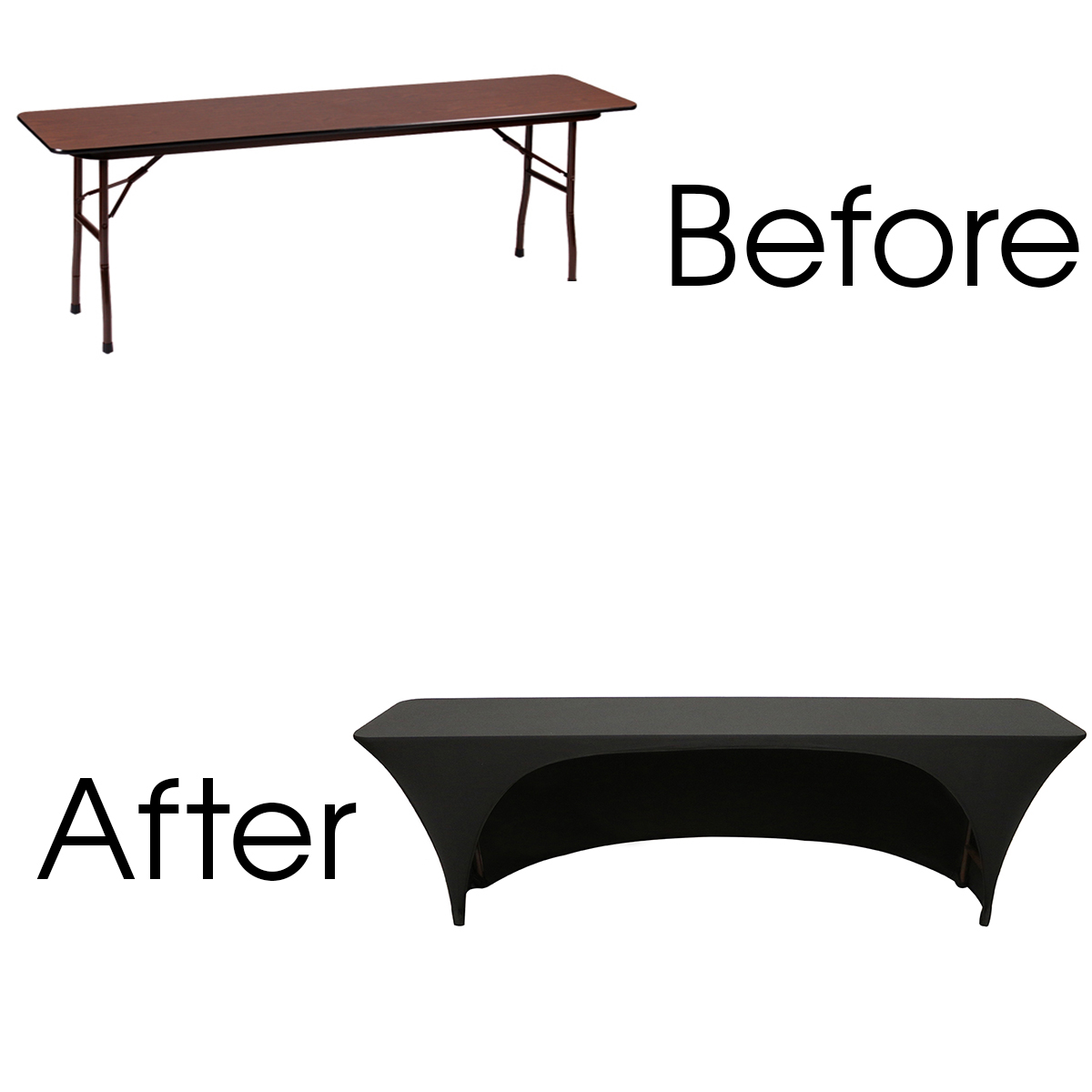 8 Ft X 18 Inches Open Back Clroom Rectangular Spandex Table Covers Stretch Spandex 8ft 18 Inches Open Back Rectangular